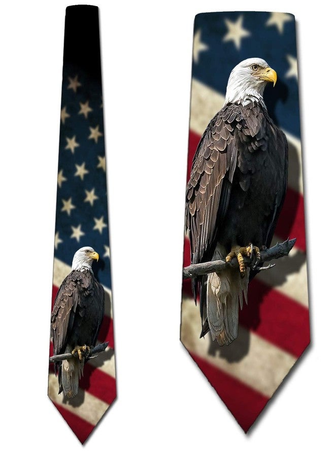 Three Rooker Patriotic Ties Mens Eagle Necktie US Flag Tie - Image 2